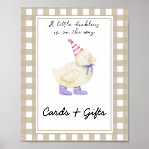 Kleine Ente - Karten und Geschenke Babydusche Poster