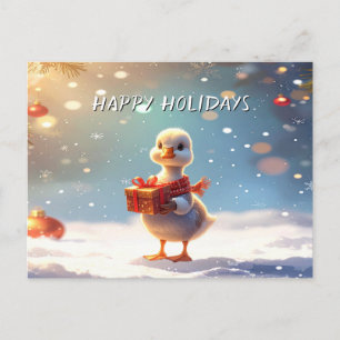 Kleine-Enten-Weihnachts-Feiertagspostkarte Postkarte
