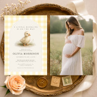 Kleine Entlein-Enten-Gingham-Foto-Baby-Party