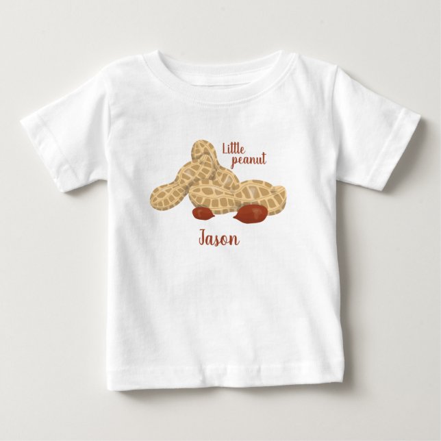 Kleine Erdnuss mit Namen Baby T-shirt (Vorderseite)