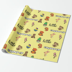 Kleine Erkunder Flachbett-Verpackungspapier Geschenkpapier