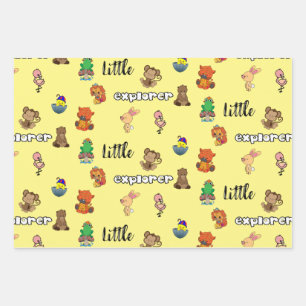 Kleine Erkunder Flachbett-Verpackungspapier Geschenkpapier Set