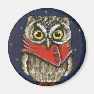 Kleine Eule auf Eis Magnet