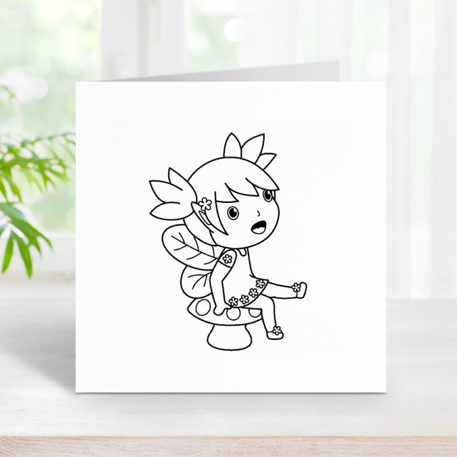 Kleine Fairy auf einem Toadstool Gummistempel (Von Creator hochgeladen)