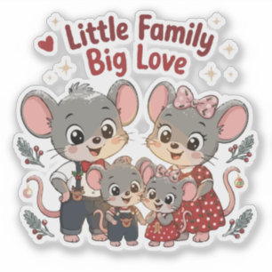 Kleine Familie Große Liebe Süße Maus Aufkleber