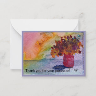 Kleine Farbe Floral Vielen Dank ACEO groß Mitteilungskarte