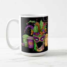 KLEINE FARBENE MARDI GRAS MASKS & GETRÄNKE KAFFEETASSE