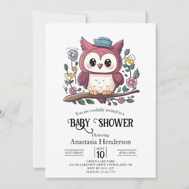Kleine farbenfrohe Babydusche Einladung (Vorderseite)