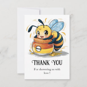 Kleine farbenfrohe BienenBaby-Dusche Dankeskarte