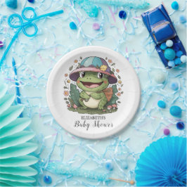 Kleine farbenfrohe Frog Baby Dusche Pappteller