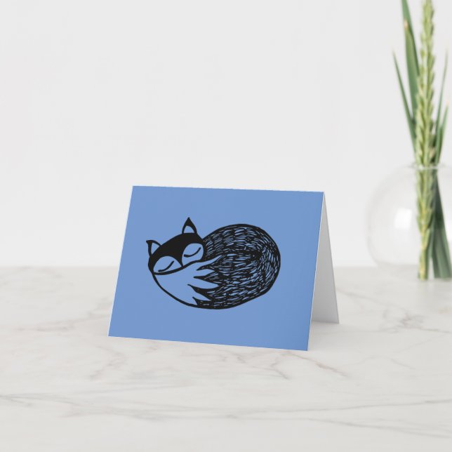 Kleine Fast-Asleep-Fox-Zeichn- und Pocket-Karte Karte (Vorderseite)