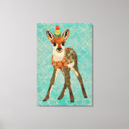 Kleine Fawn & Bird Leinwand