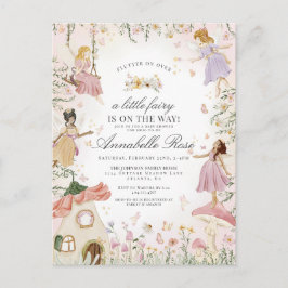 Kleine Fee bezaubernde Gartenmädchendusche Postkarte
