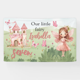 Kleine Fee Pink Schloss Schmetterling jedes Alter Banner