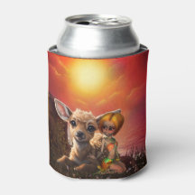 Kleine Fee und die niedliche Fawn.