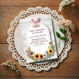 Kleine Ferkel-Sonnenblumen-Farm-Baby-Party Postkarte