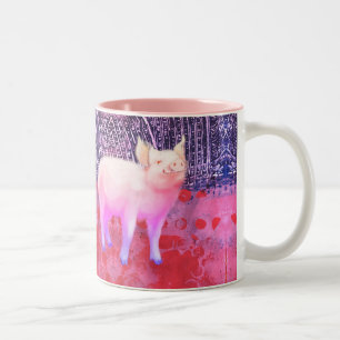 Kleine Ferkel Zweifarbige Tasse