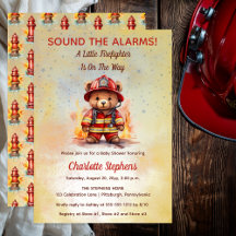 Kleine Feuerwehr-Teddybär-Babyparty