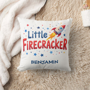 Kleine Feuerwerk-Rakete Patriotisches Kinderzimmer Kissen