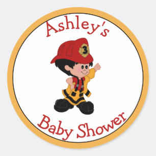 Kleine Firefighter Baby Shower Stickers
