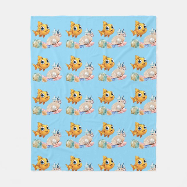 Kleine Fisch-Flanelldecke Fleecedecke (Vorderseite)