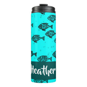 Kleine Fische blau Thermosbecher