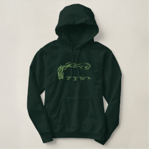 Kleine Fischszene Bestickter Hoodie