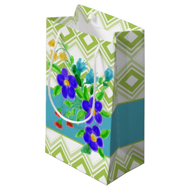 Kleine, flache Geschenktasche Kleine Geschenktüte (Vorderseite Schrägansicht)