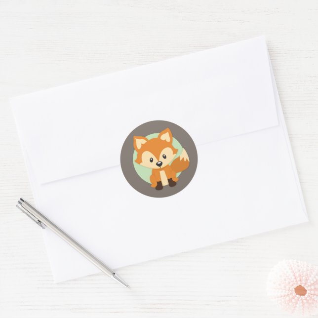 Kleine Fox-Waldhühner Runder Aufkleber (Umschlag)
