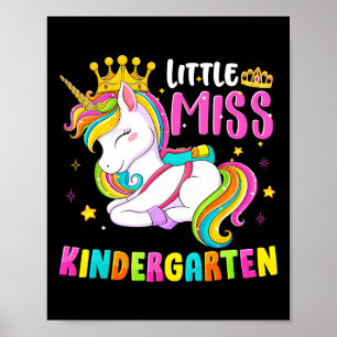 Kleine Frau Kindergarten zurück in die Schule Poster