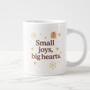 Kleine Freuden, große Herzen Cozy Christmas Tass Jumbo-Tasse