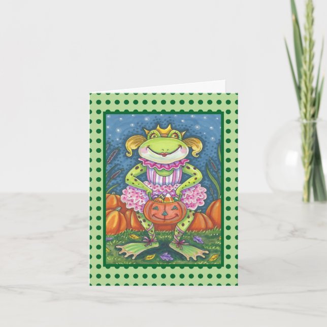 KLEINE FROG HOPPY HALLOWEEN NOTE CARD Verse Karte (Vorderseite)