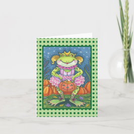 KLEINE FROG HOPPY HALLOWEEN NOTE CARD Verse Karte