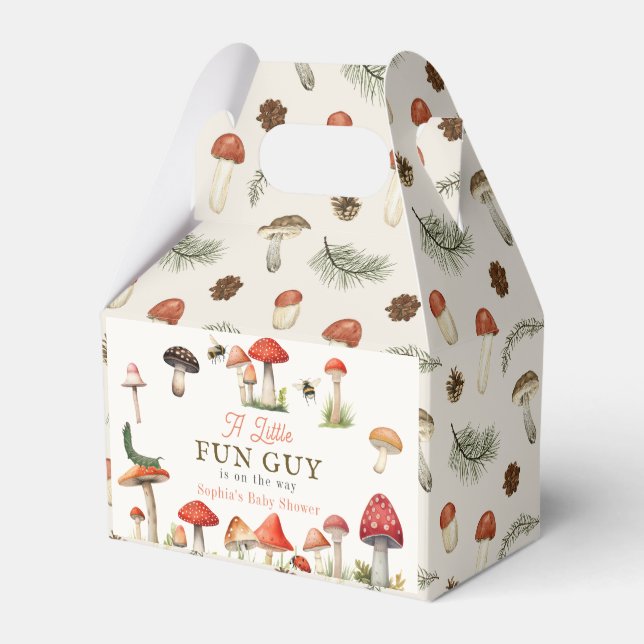 Kleine Fun Typ Mushroom Bee Boy Babydusche Geschenkschachtel (Vorderseite)