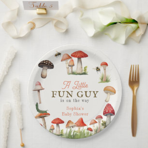 Kleine Fun Typ Mushroom Bee Boy Babydusche Pappteller