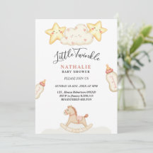 Kleine funkelnde Sternchentraum-Baby-Party-Einladu