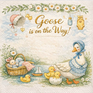 kleine Gans ist auf dem Weg Serviette
