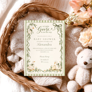 Kleine Gans-Sage-Streifen-Baby-Party Einladung