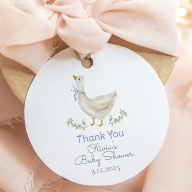 Kleine Gänse Aquarell Babydusche Danke Geschenkanhänger (Von Creator hochgeladen)