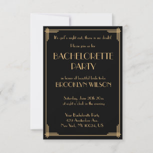 Kleine Gatsby Art Deco Junggesellinnenabschied Ein Einladung