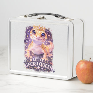 KLEINE GECKO-KÖNIGIN - METALL-LUNCHBOX METALL BROTDOSE