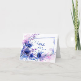 Kleine gefaltete Cornflower Reverie Dankeskarte