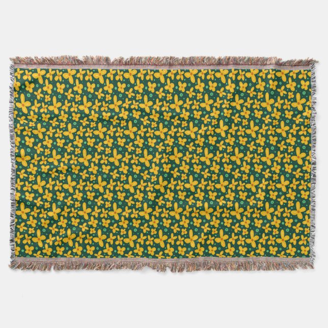 Kleine gelbe Blumen Decke (Vorderseite)
