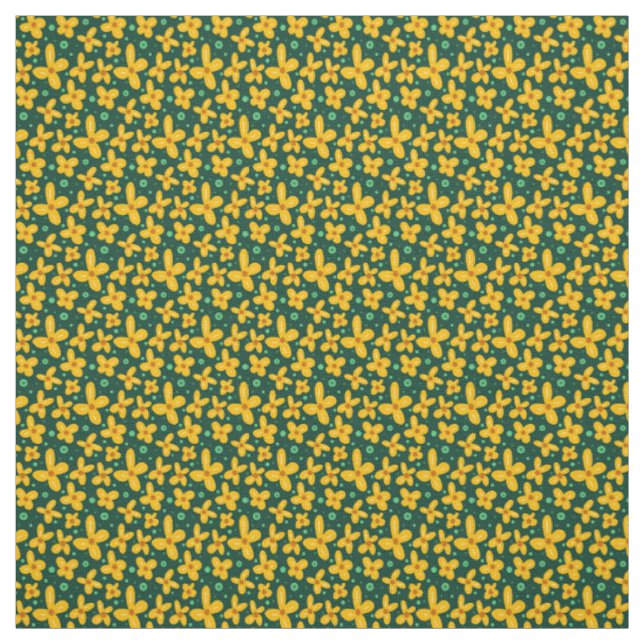 Kleine gelbe Blumen Stoff (Muster)