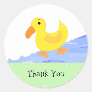 Kleine gelbe Ente Danke Runder Aufkleber
