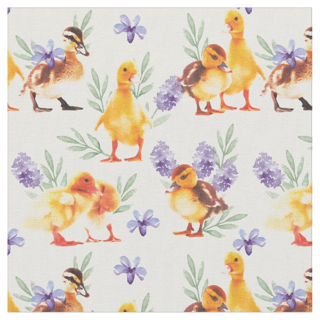 Kleine gelbe Enten Stoff (Nahaufnahme)