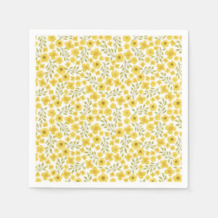 Kleine gelbe Frühlingsblumen Serviette