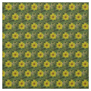 kleine gelbe Sonnenblumen im Garten Stoff