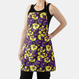 Kleine gelbe und violette Stiefmütterchen Schürze