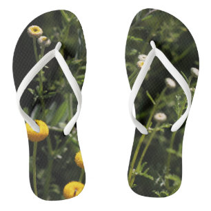 Kleine gelbe und weiße Blumen Flip Flops